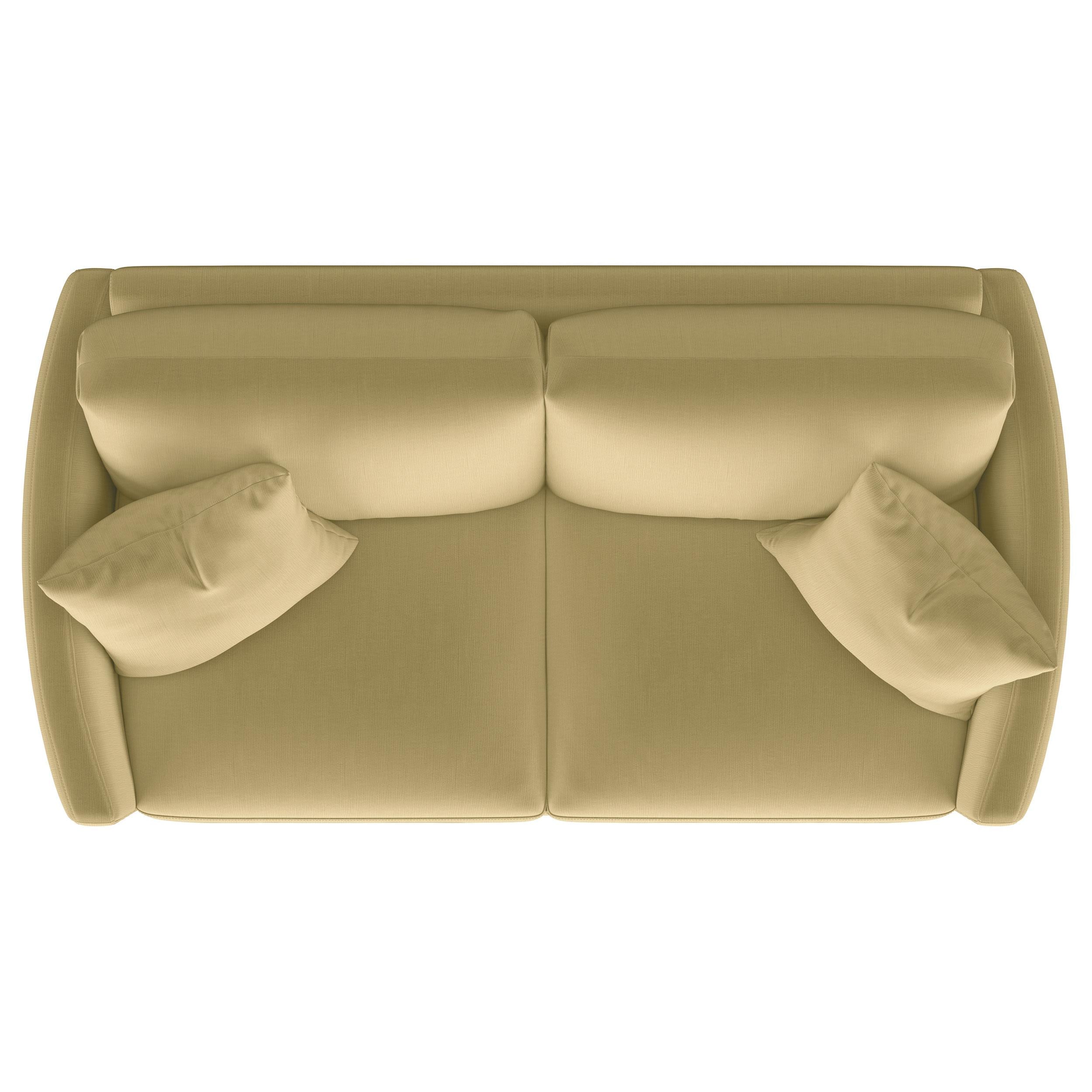 Corliss Velvet Upholstered Curved Track Arm Loveseat Camel - 508825