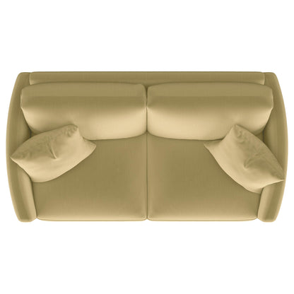 Corliss Velvet Upholstered Curved Track Arm Loveseat Camel - 508825