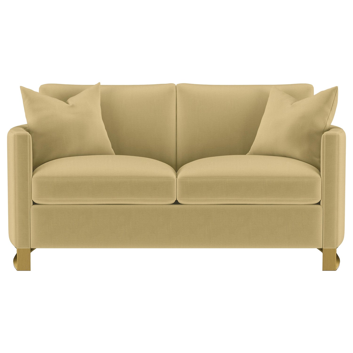 Corliss Velvet Upholstered Curved Track Arm Loveseat Camel - 508825