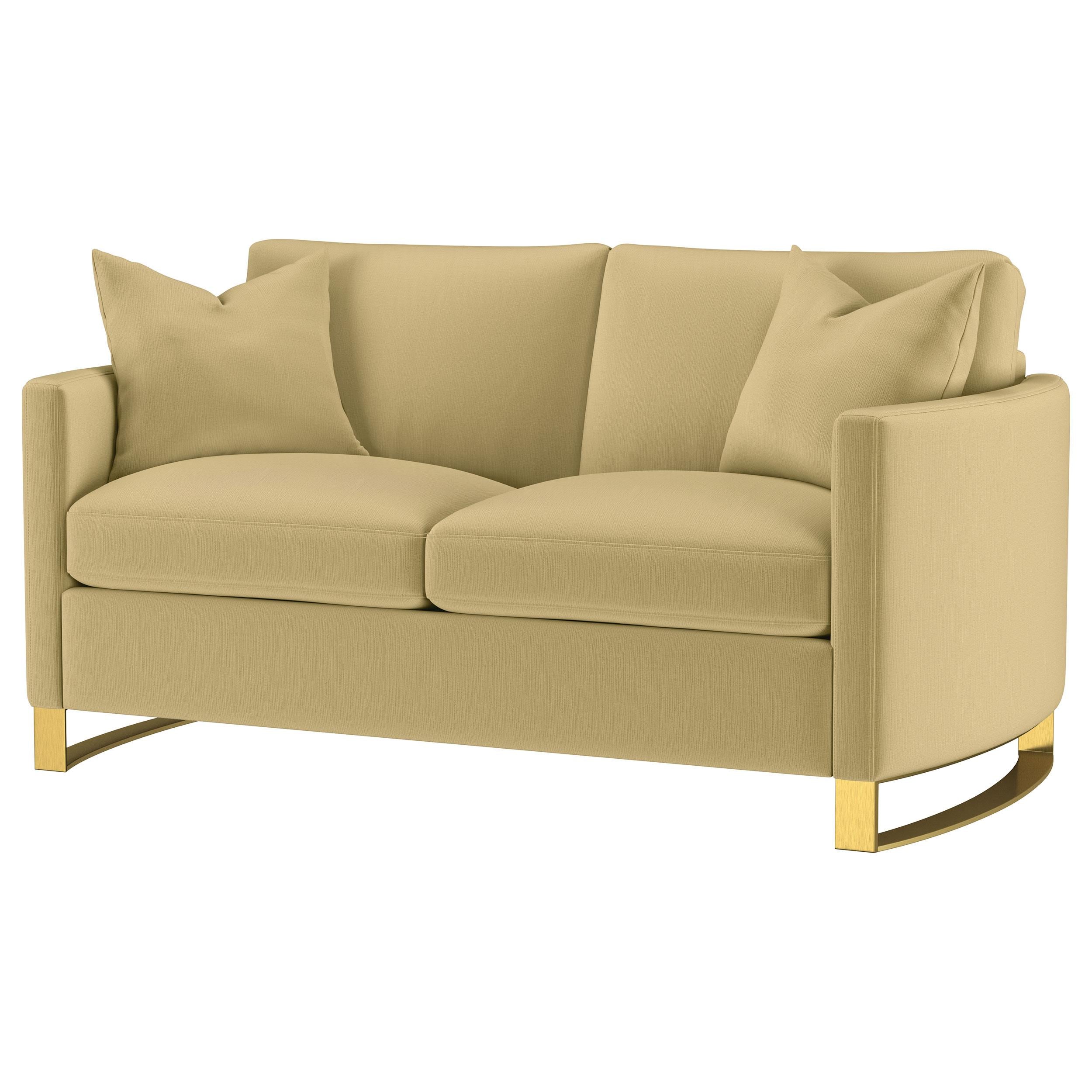 Corliss Velvet Upholstered Curved Track Arm Loveseat Camel - 508825