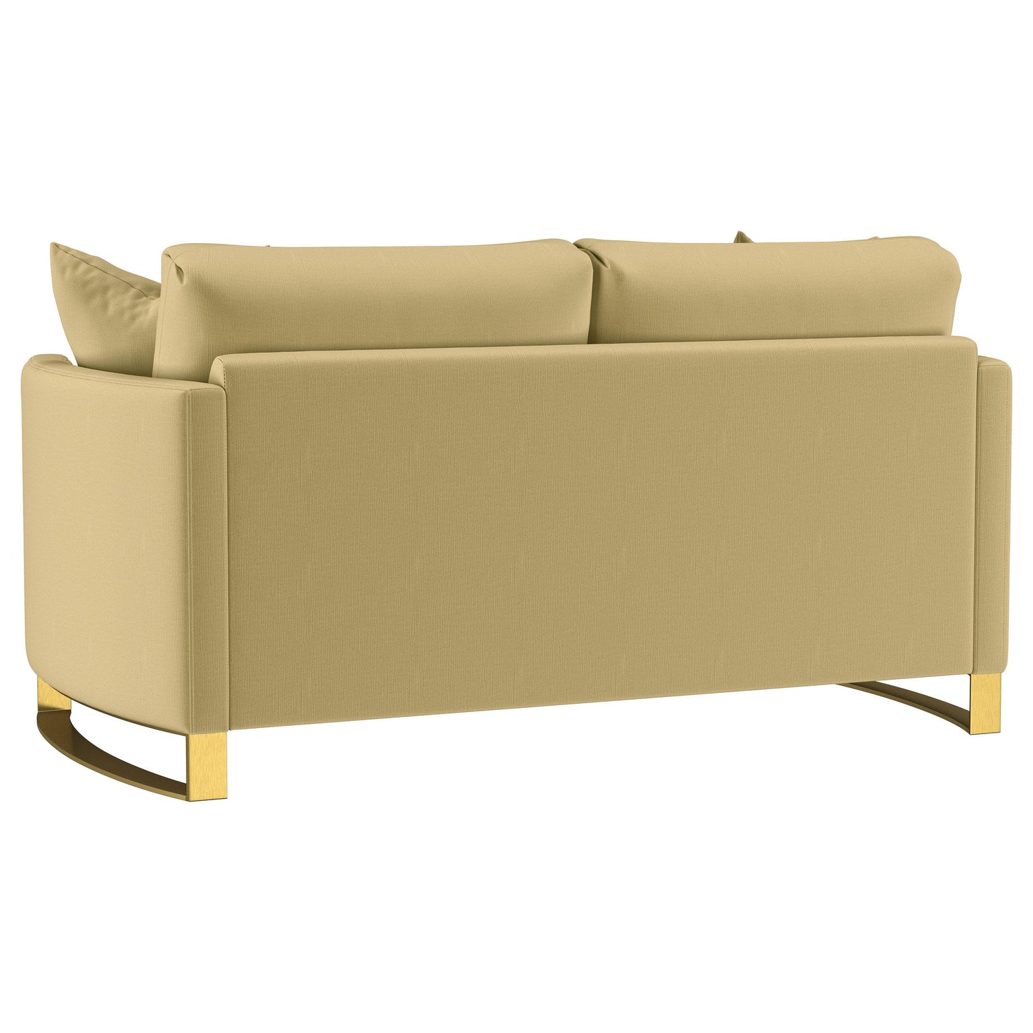 Corliss Velvet Upholstered Curved Track Arm Loveseat Camel - 508825