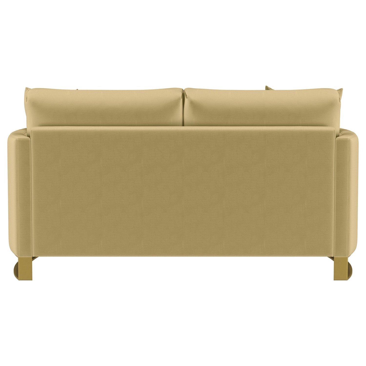 Corliss Velvet Upholstered Curved Track Arm Loveseat Camel - 508825