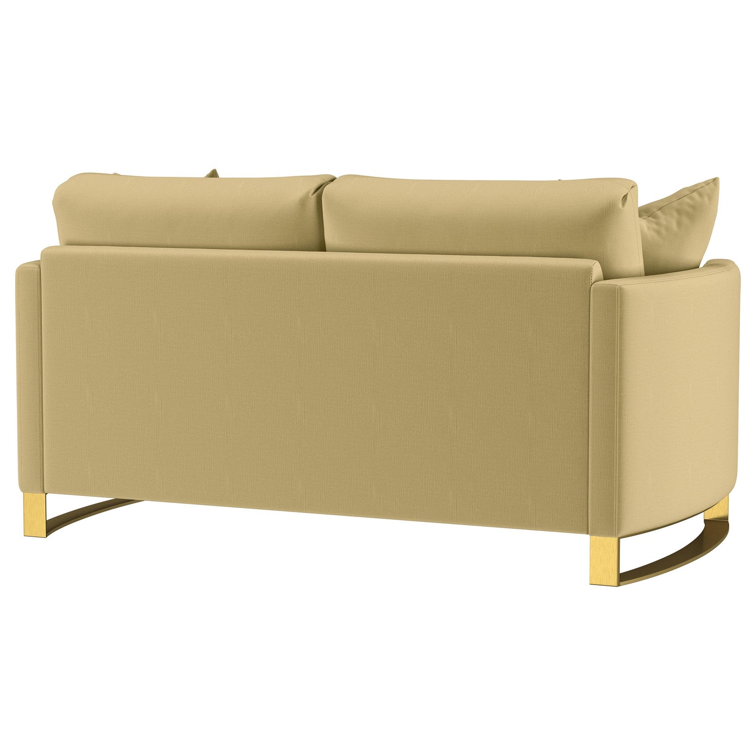 Corliss Velvet Upholstered Curved Track Arm Loveseat Camel - 508825