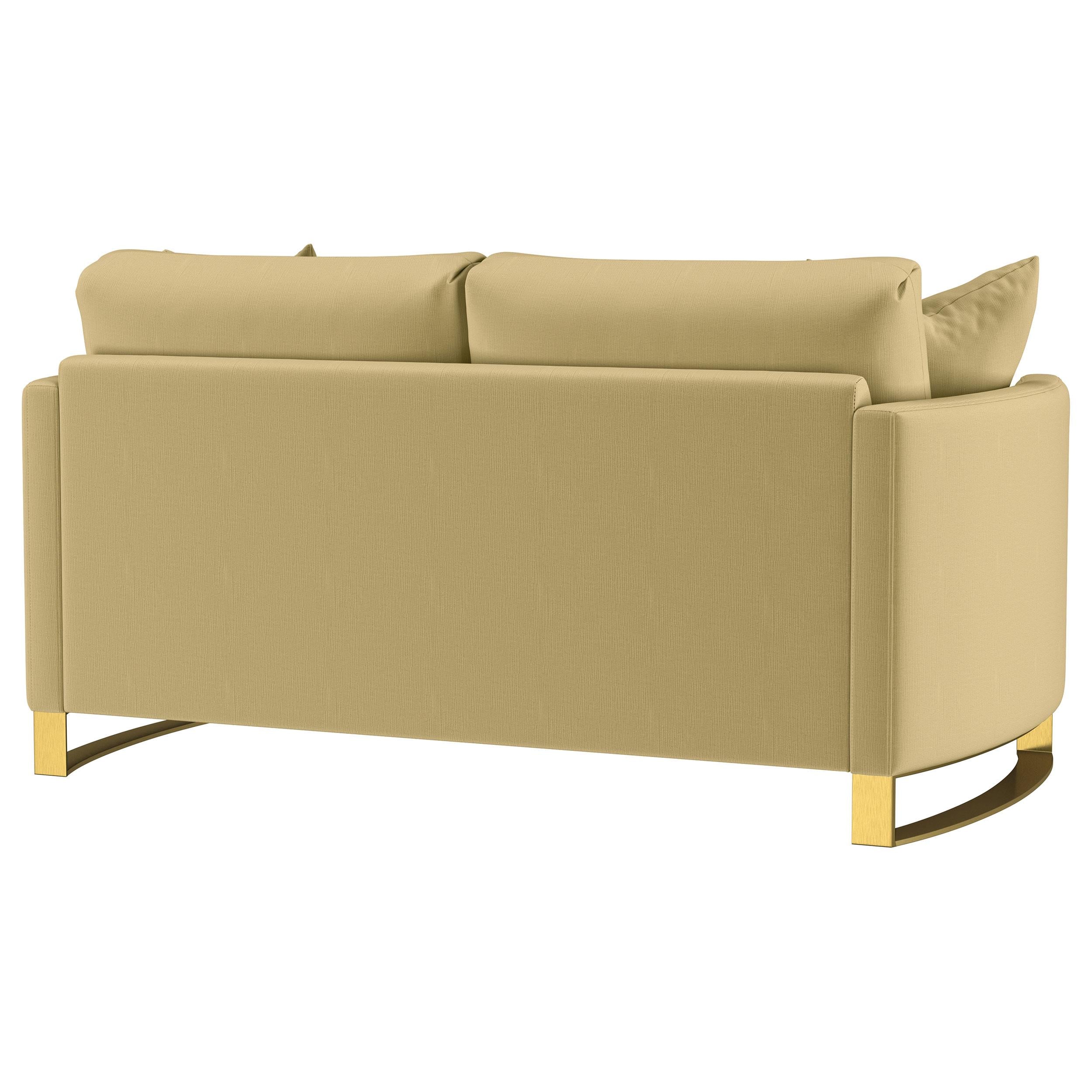 Corliss Velvet Upholstered Curved Track Arm Loveseat Camel - 508825