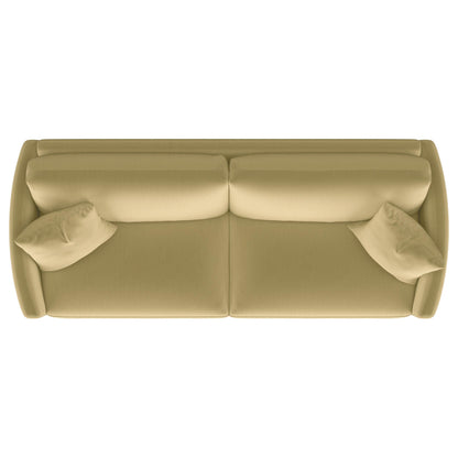 Corliss Velvet Upholstered Curved Track Arm Sofa Camel - 508824
