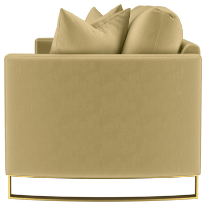 Corliss Velvet Upholstered Curved Track Arm Sofa Camel - 508824