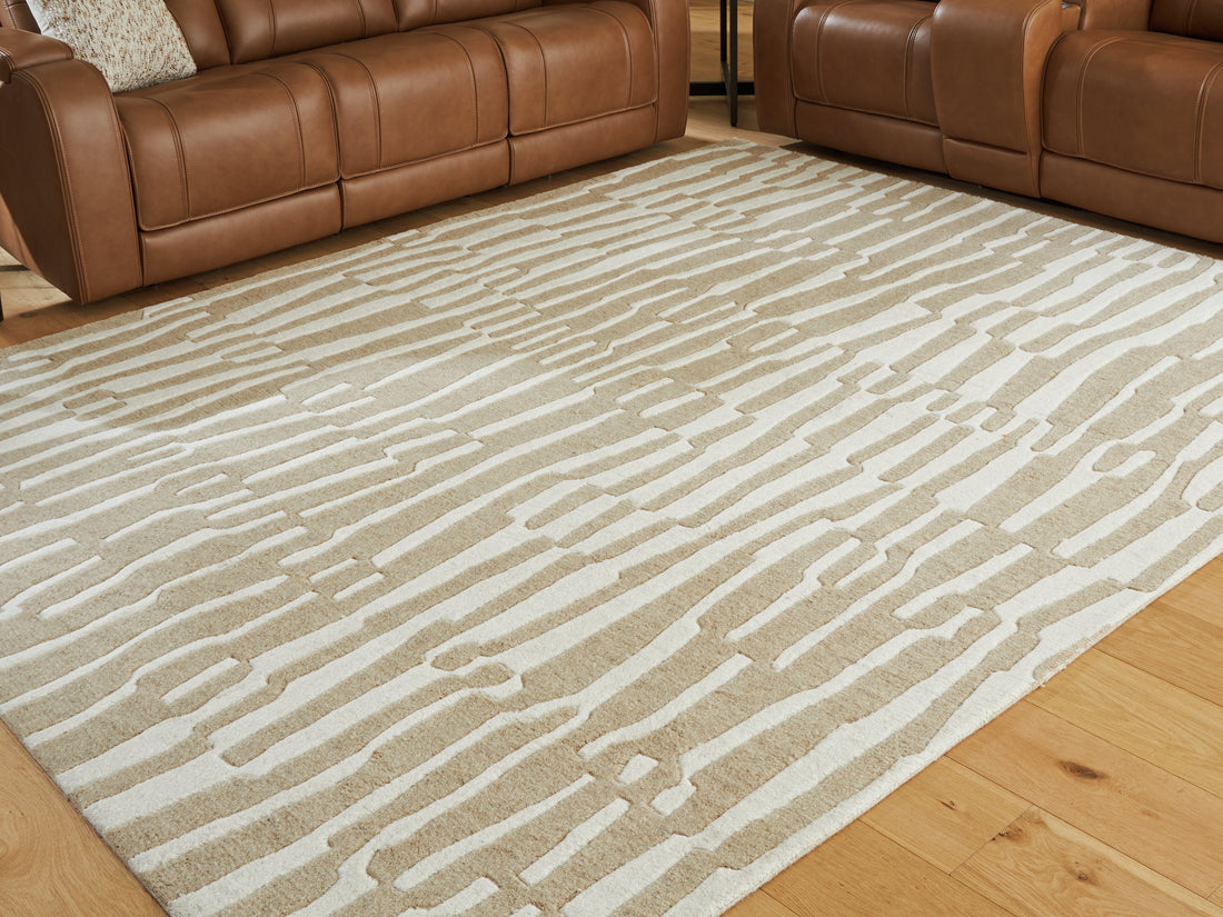 Corrbell Beige/White Large Rug - R407631