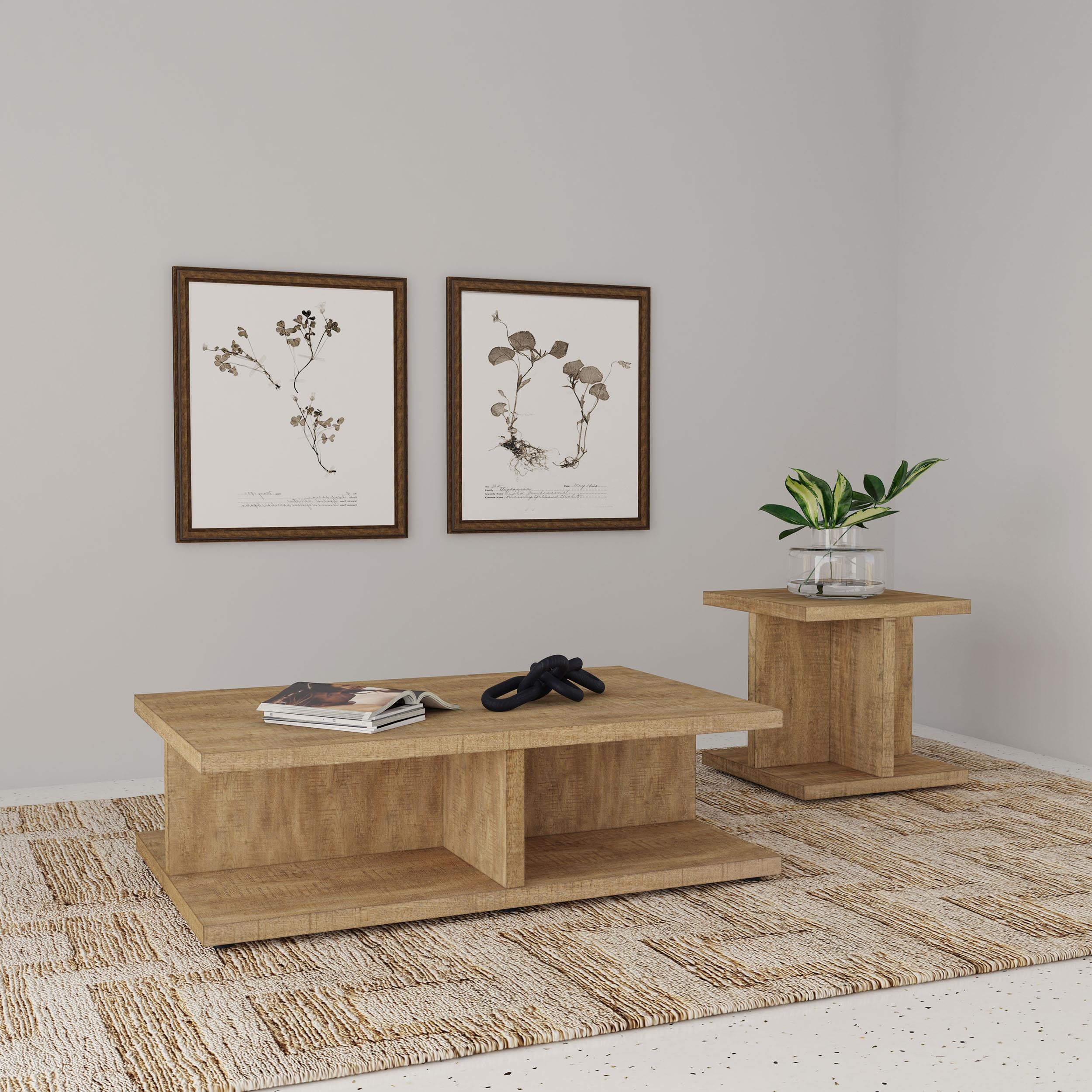 Cortona 2-piece Coffee and End Table Set Mango - 706178-S2