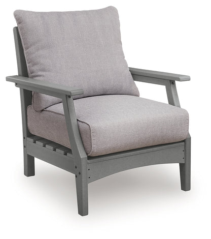 Cove Beach Gray Outdoor Lounge Chair with Cushion - PCP803-820