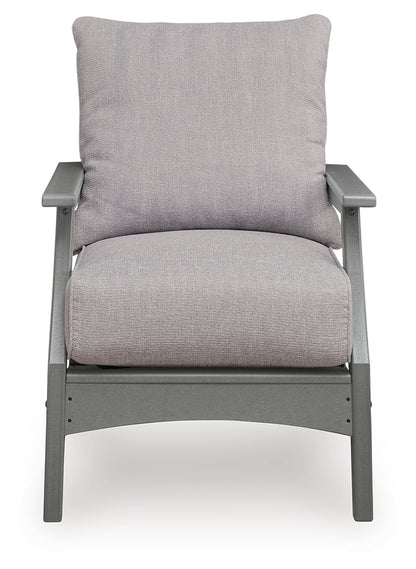 Cove Beach Gray Outdoor Lounge Chair with Cushion - PCP803-820