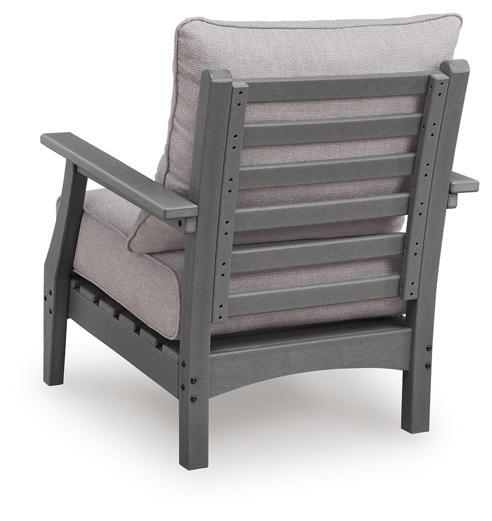 Cove Beach Gray Outdoor Lounge Chair with Cushion - PCP803-820