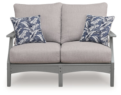 Cove Beach Gray Outdoor Loveseat with Cushion - PCP803-835