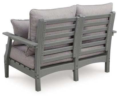 Cove Beach Gray Outdoor Loveseat with Cushion - PCP803-835