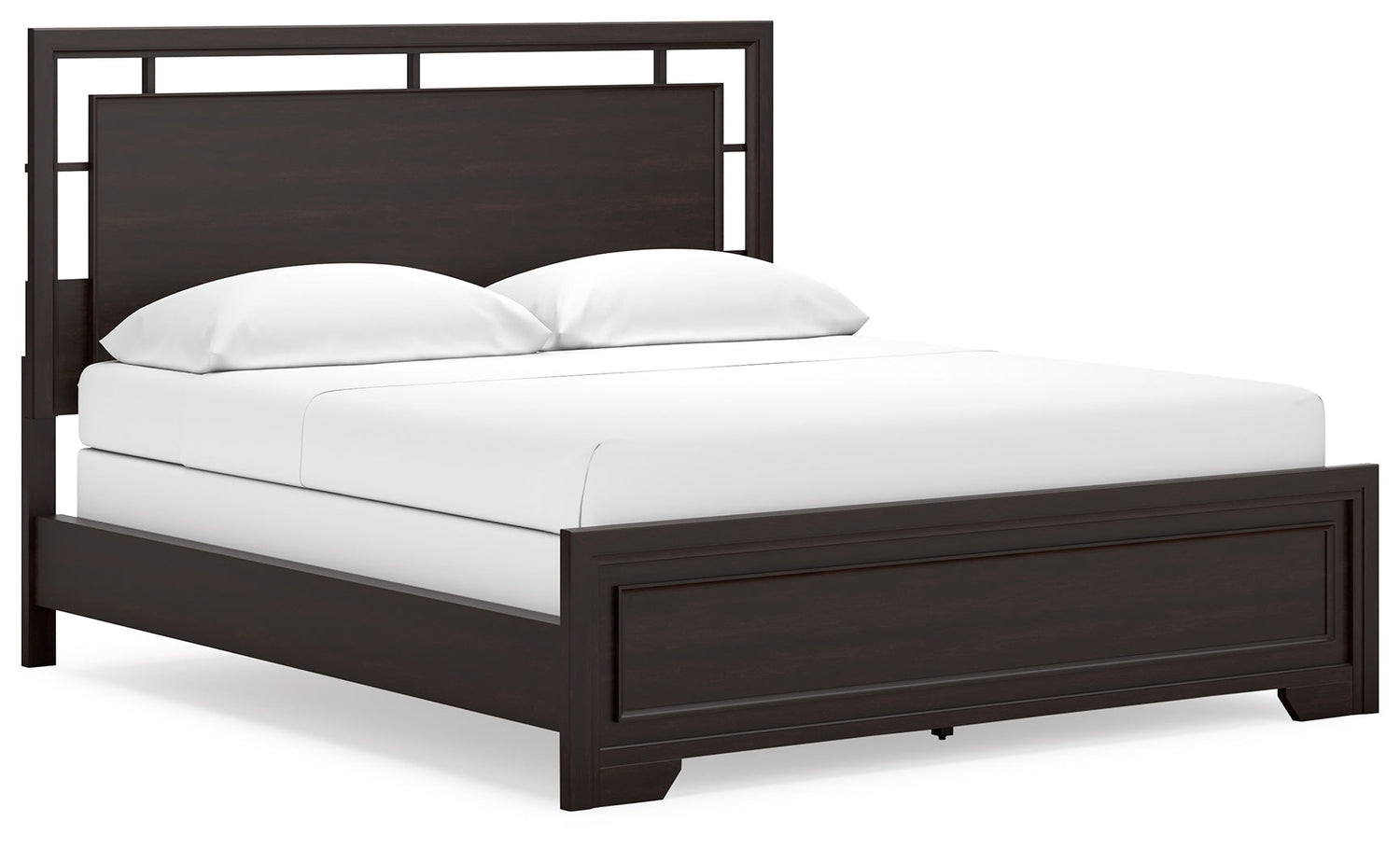 Covetown California King Panel Bed with 2 Nightstands in Dark Brown from Ashley - Luna Furniture