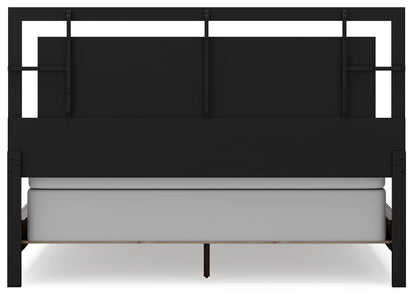 Covetown California King Panel Bed with 2 Nightstands in Dark Brown from Ashley - Luna Furniture
