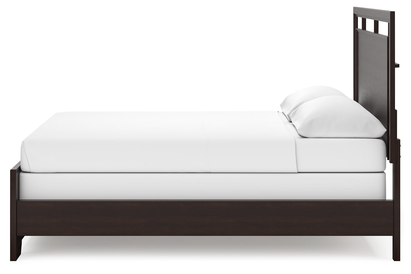 Covetown California King Panel Bed with 2 Nightstands in Dark Brown from Ashley - Luna Furniture