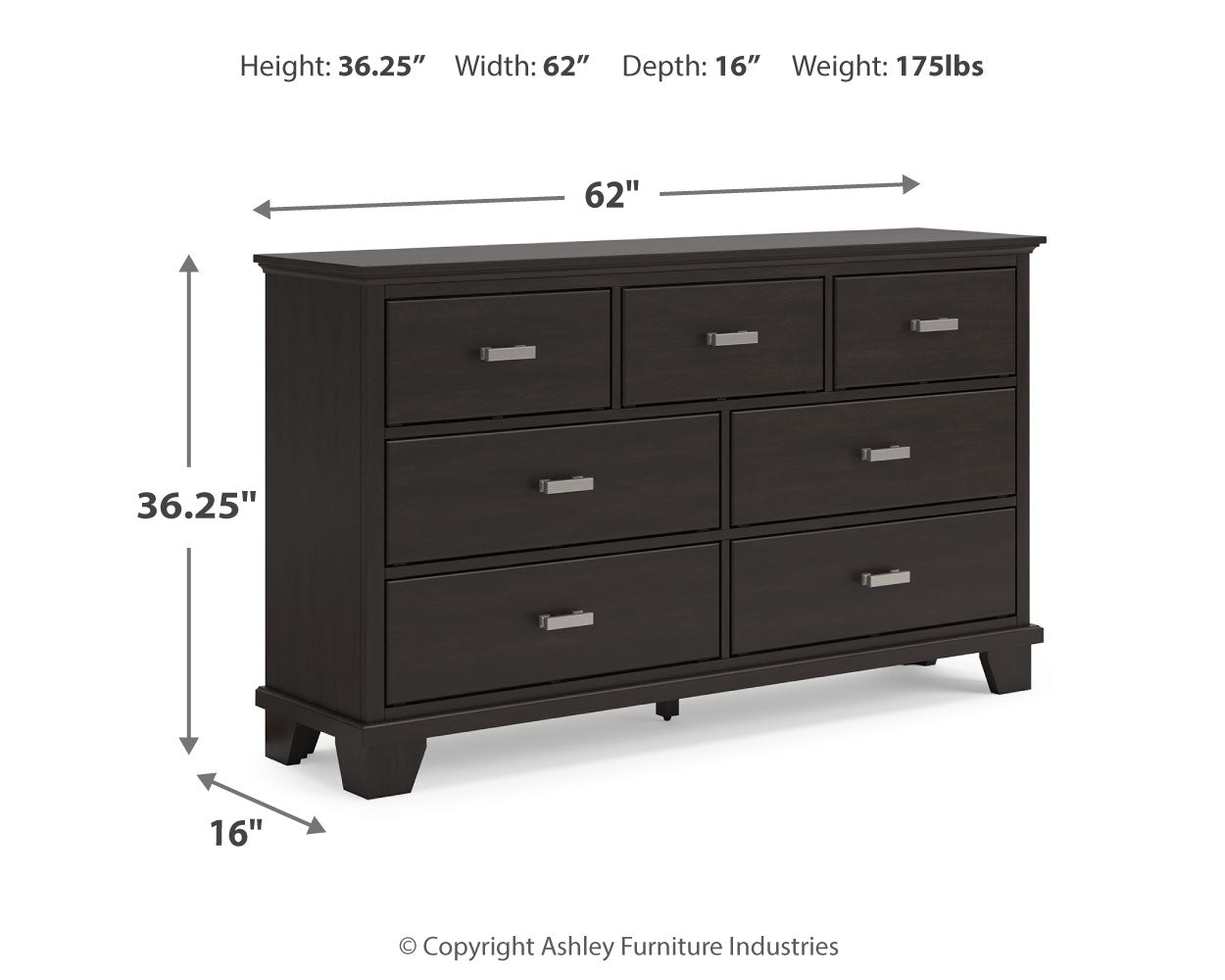 Covetown California King Panel Bed with Dresser and 2 Nightstands in Dark Brown from Ashley - Luna Furniture