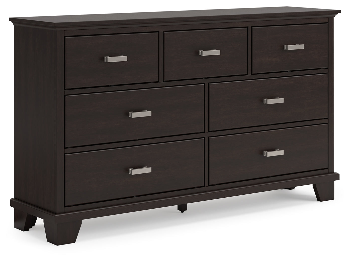 Covetown California King Panel Bed with Dresser and 2 Nightstands in Dark Brown from Ashley - Luna Furniture