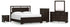 Covetown California King Panel Bed with Mirrored Dresser, Chest and Nightstand in Dark Brown from Ashley - Luna Furniture