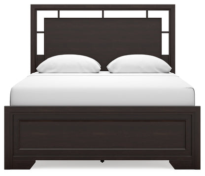 Covetown Queen Panel Bed with Dresser and 2 Nightstands in Dark Brown from Ashley - Luna Furniture