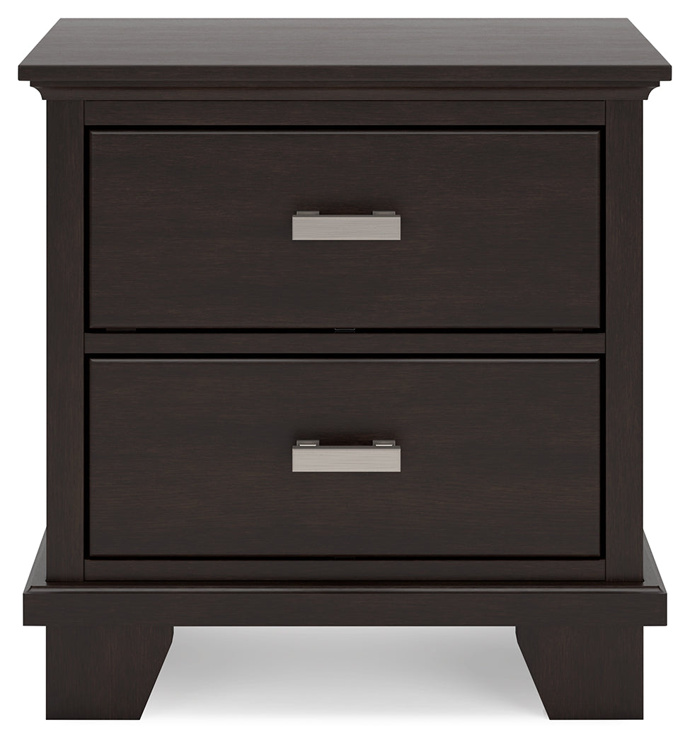 Covetown Queen Panel Bed with Dresser and 2 Nightstands in Dark Brown from Ashley - Luna Furniture