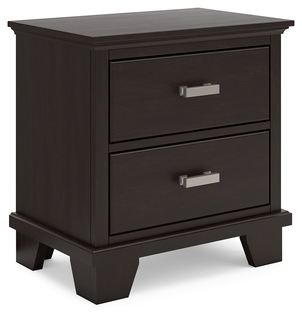 Covetown Queen Panel Bed with Dresser and 2 Nightstands in Dark Brown from Ashley - Luna Furniture