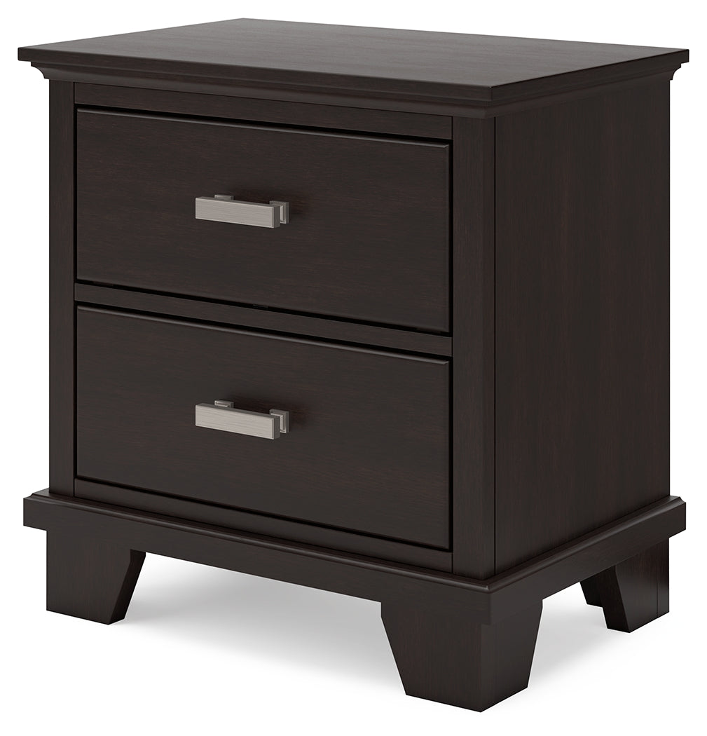 Covetown Queen Panel Bed with Dresser and 2 Nightstands in Dark Brown from Ashley - Luna Furniture