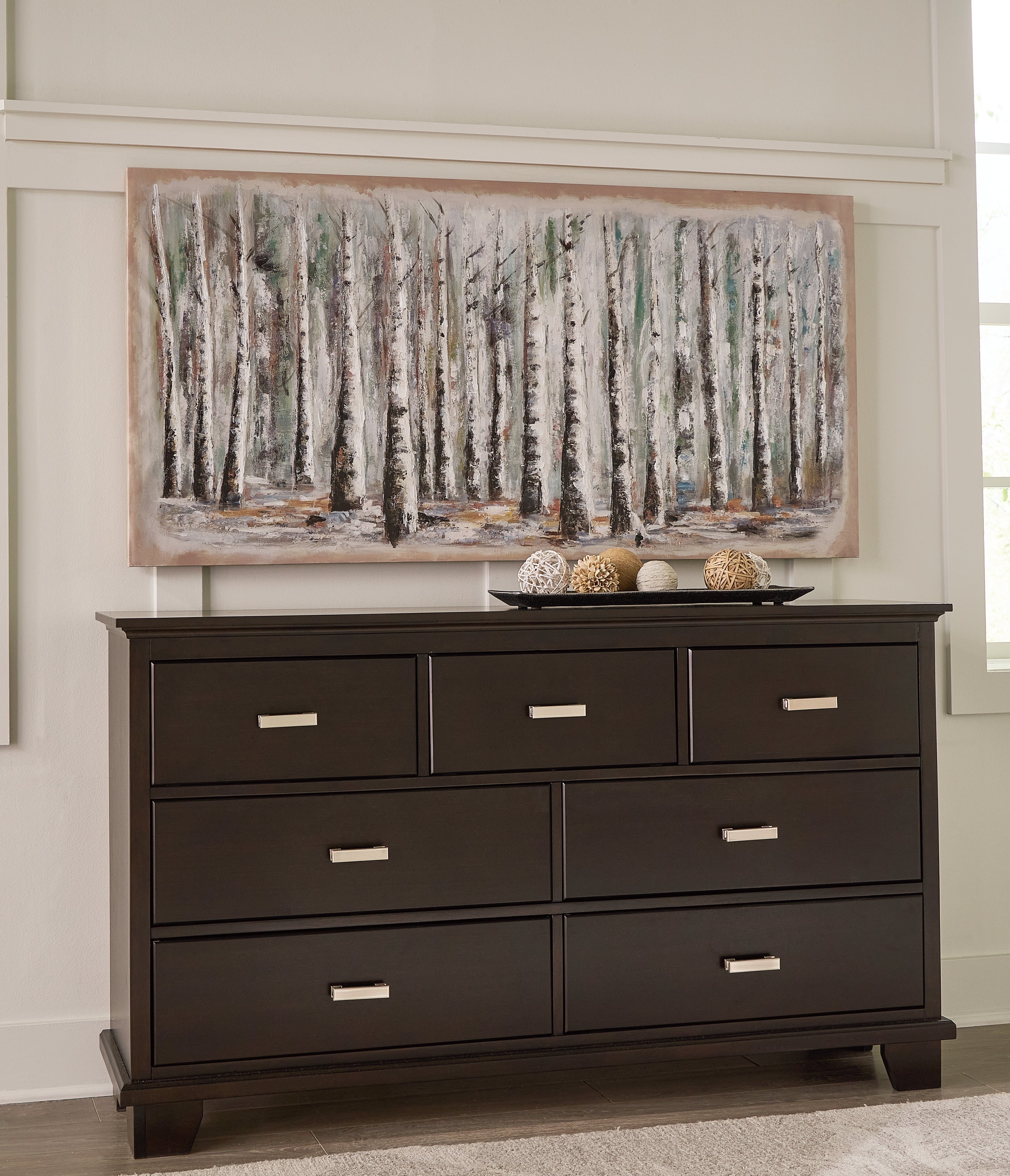 Covetown Queen Panel Bed with Dresser and 2 Nightstands in Dark Brown from Ashley - Luna Furniture