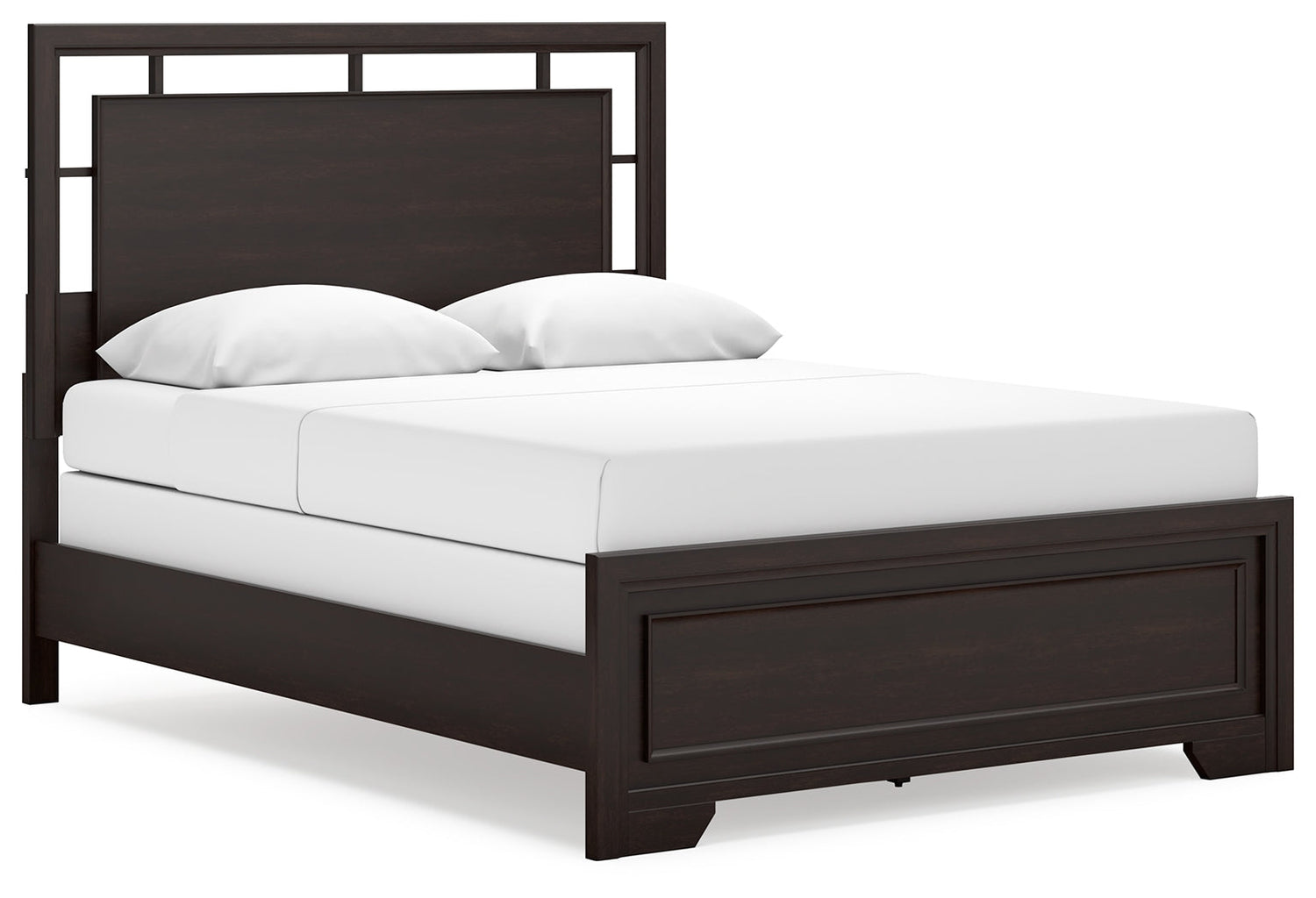Covetown Queen Panel Bed with Mirrored Dresser and Chest in Dark Brown from Ashley - Luna Furniture
