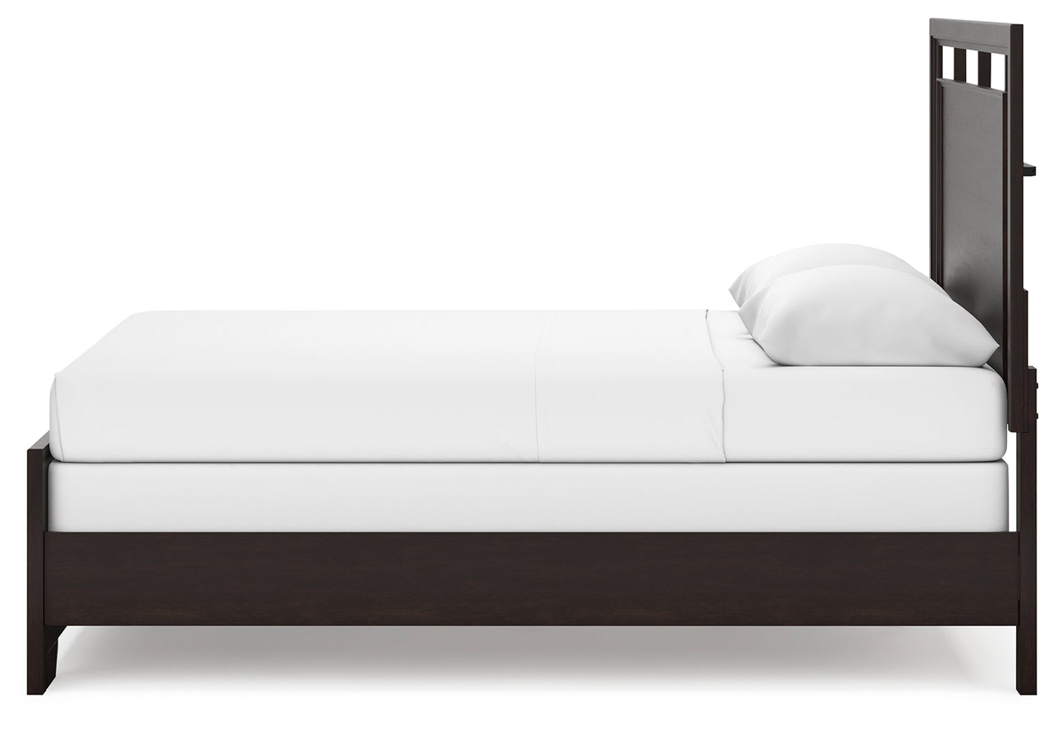 Covetown Queen Panel Bed with Mirrored Dresser and Chest in Dark Brown from Ashley - Luna Furniture