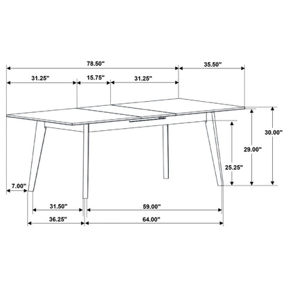 Crestmont 5-piece Extension Leaf Dining Table Set Black - 121251-S5