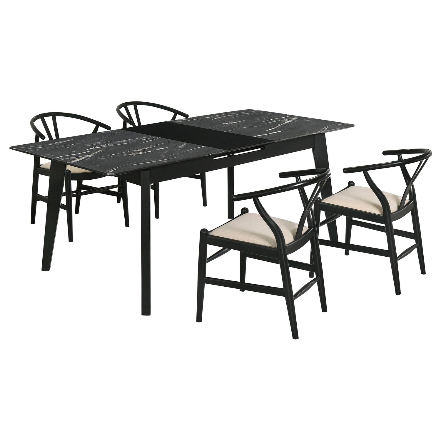 Crestmont 5-piece Extension Leaf Dining Table Set Black - 121251-S5