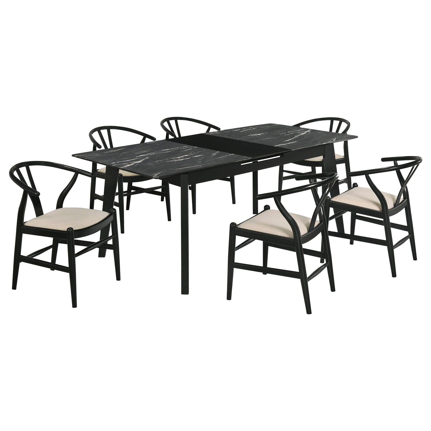 Crestmont 7-piece Extension Leaf Dining Table Set Black - 121251-S7