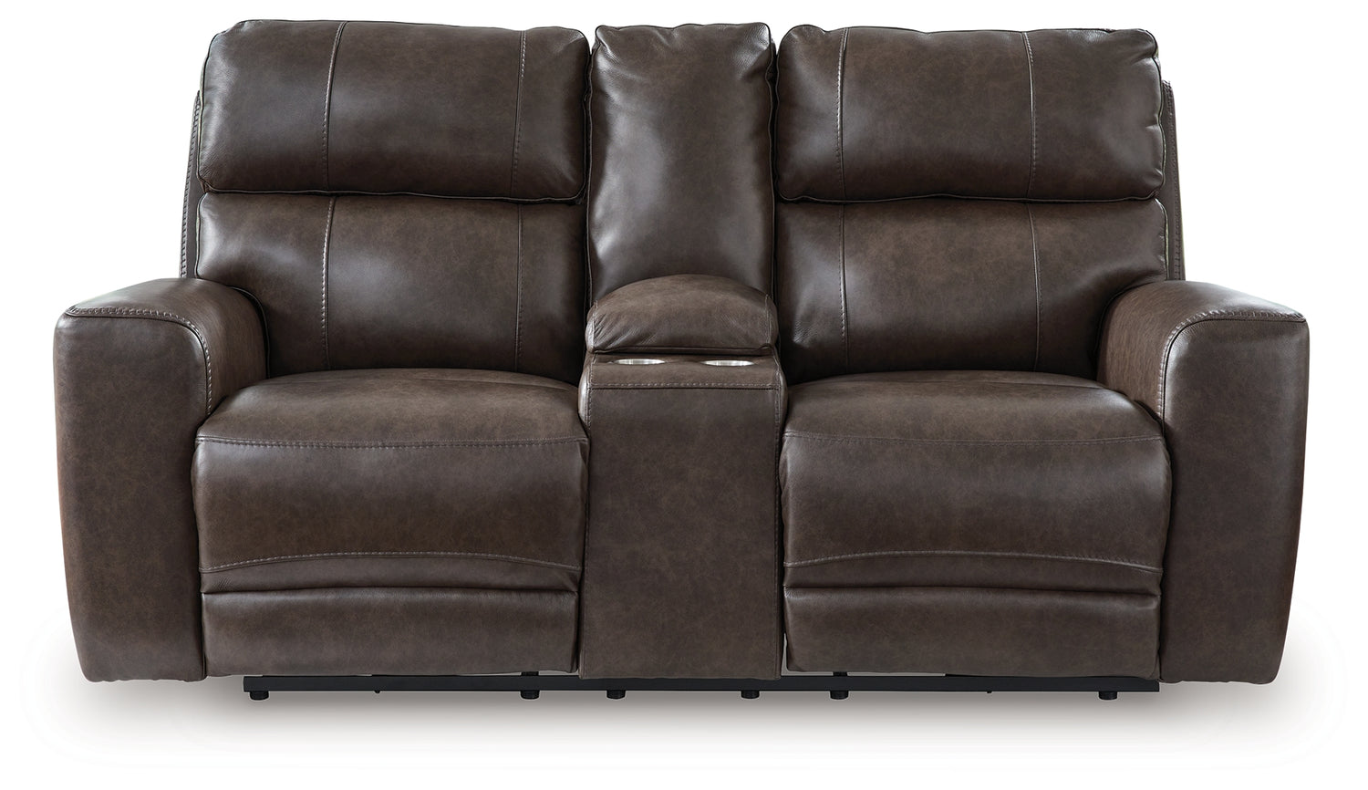 Crossplex Smoke Power Reclining Loveseat with Console - PCU6450618