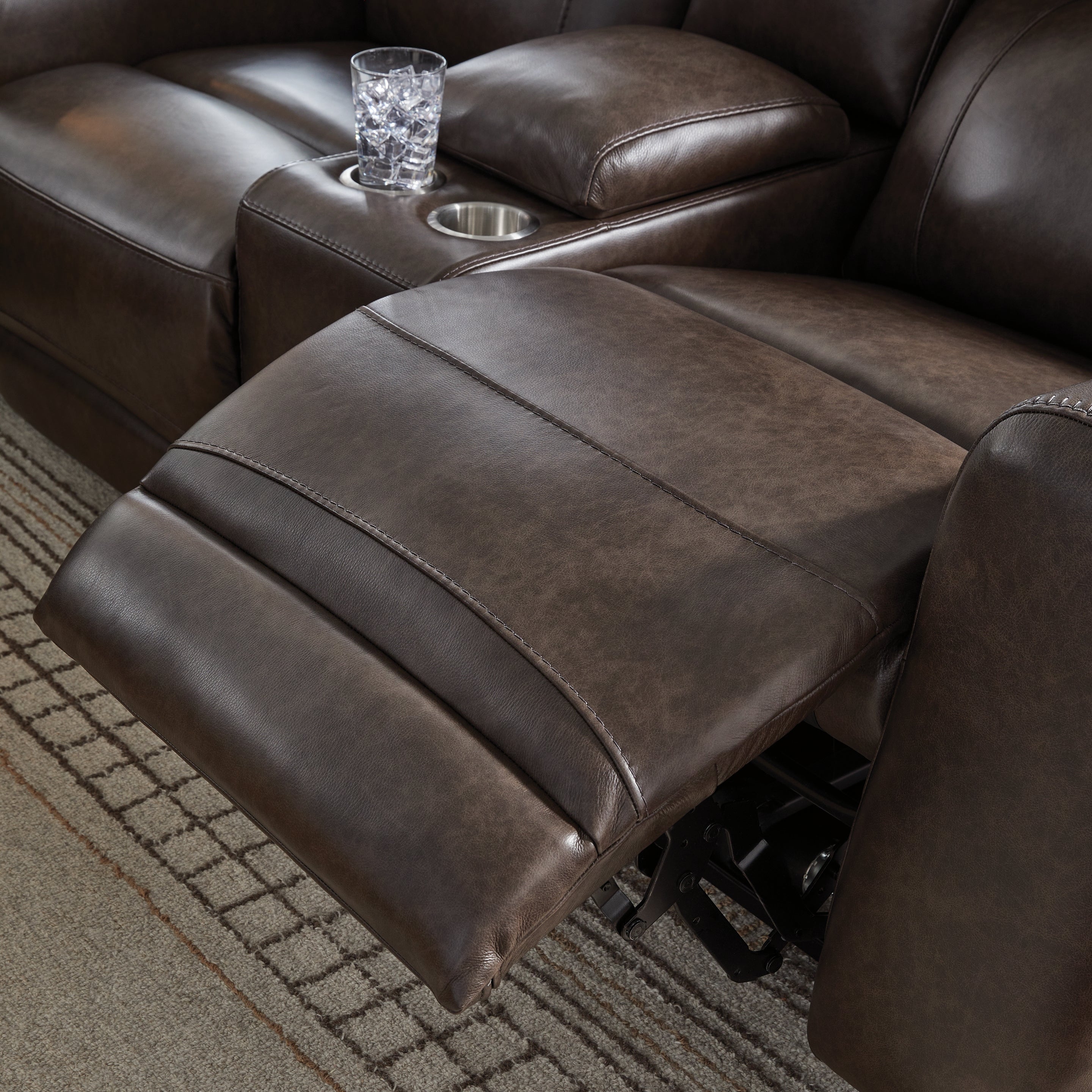 Crossplex Smoke Power Reclining Loveseat with Console - PCU6450618