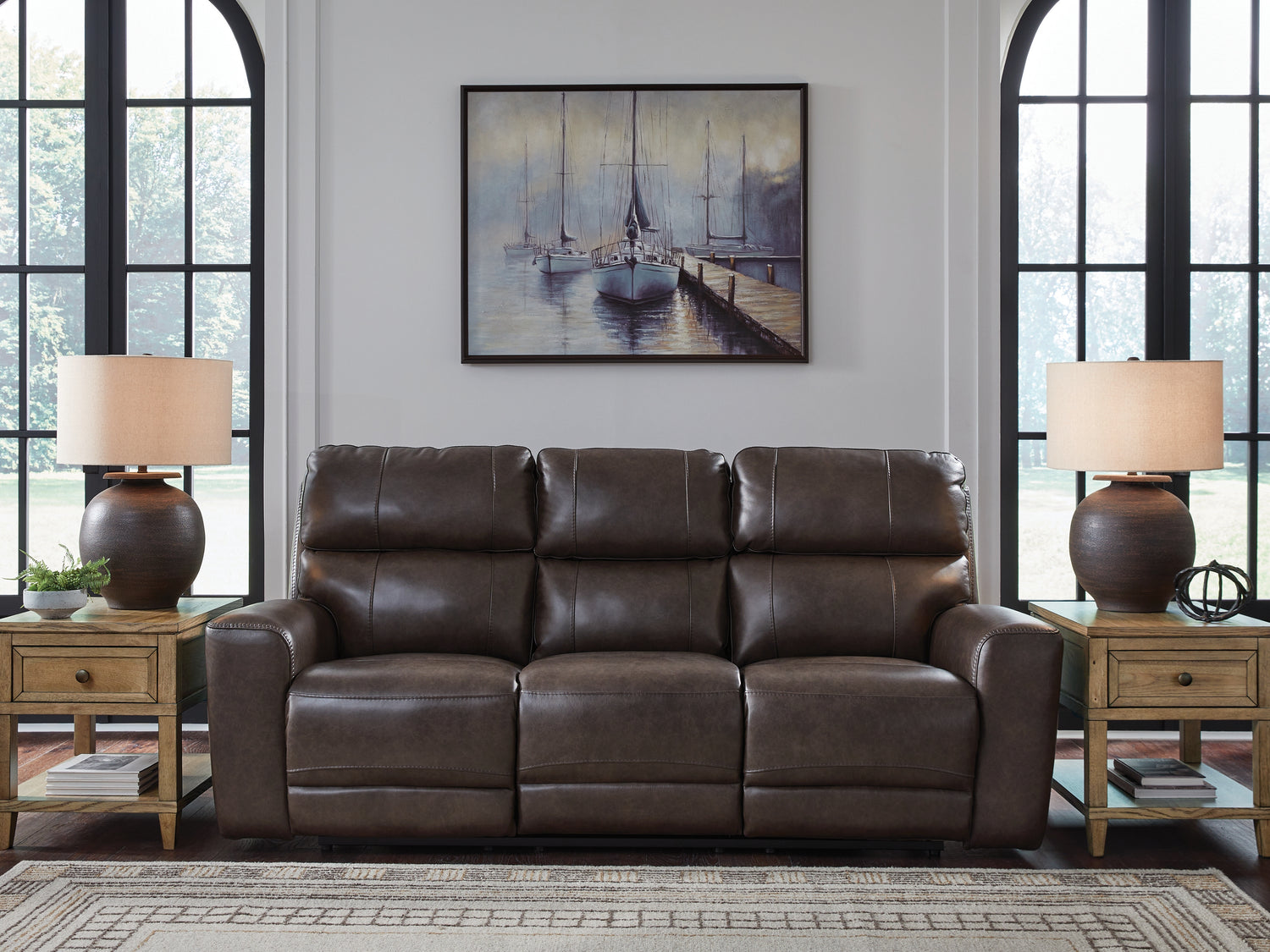 Crossplex Smoke Power Reclining Sofa - PCU6450615