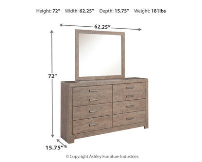 Culverbach Full Panel Bed with Mirrored Dresser in Gray - PKG002422