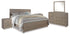 Culverbach King Panel Bed with Mirrored Dresser and 2 Nightstands in Gray - PKG011529