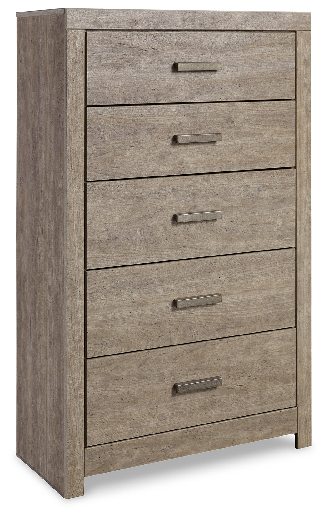 Culverbach King Panel Bed with Mirrored Dresser and 2 Nightstands in Gray - PKG011529