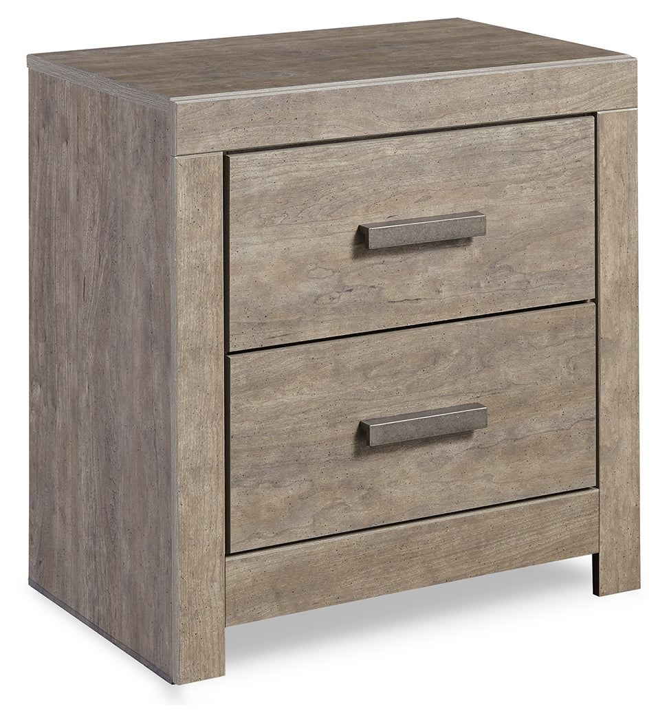 Culverbach King Panel Bed with Mirrored Dresser, Chest and 2 Nightstands in Gray - PKG011532