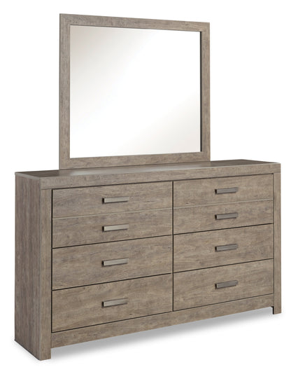 Culverbach King Panel Bed with Mirrored Dresser in Gray - PKG011528