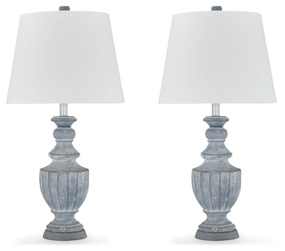 Cylerick 2-Piece Table Lamp Set in Antique Blue - PKG016438