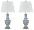 Cylerick 2-Piece Table Lamp Set in Antique Blue - PKG016438