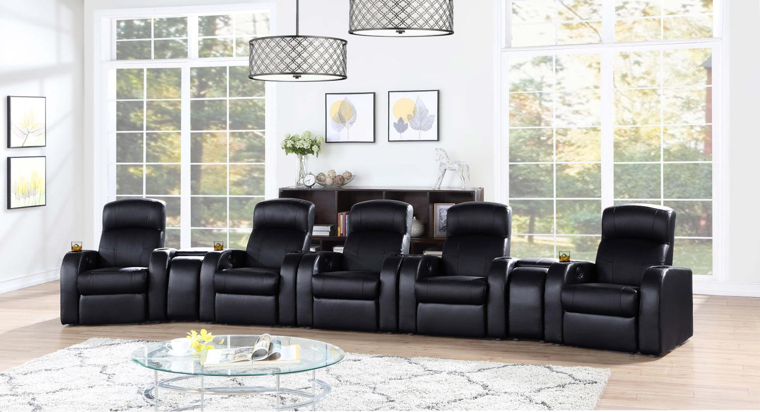 Cyrus Black Upholstered Recliner Living Room Set from Coaster - Luna Furniture