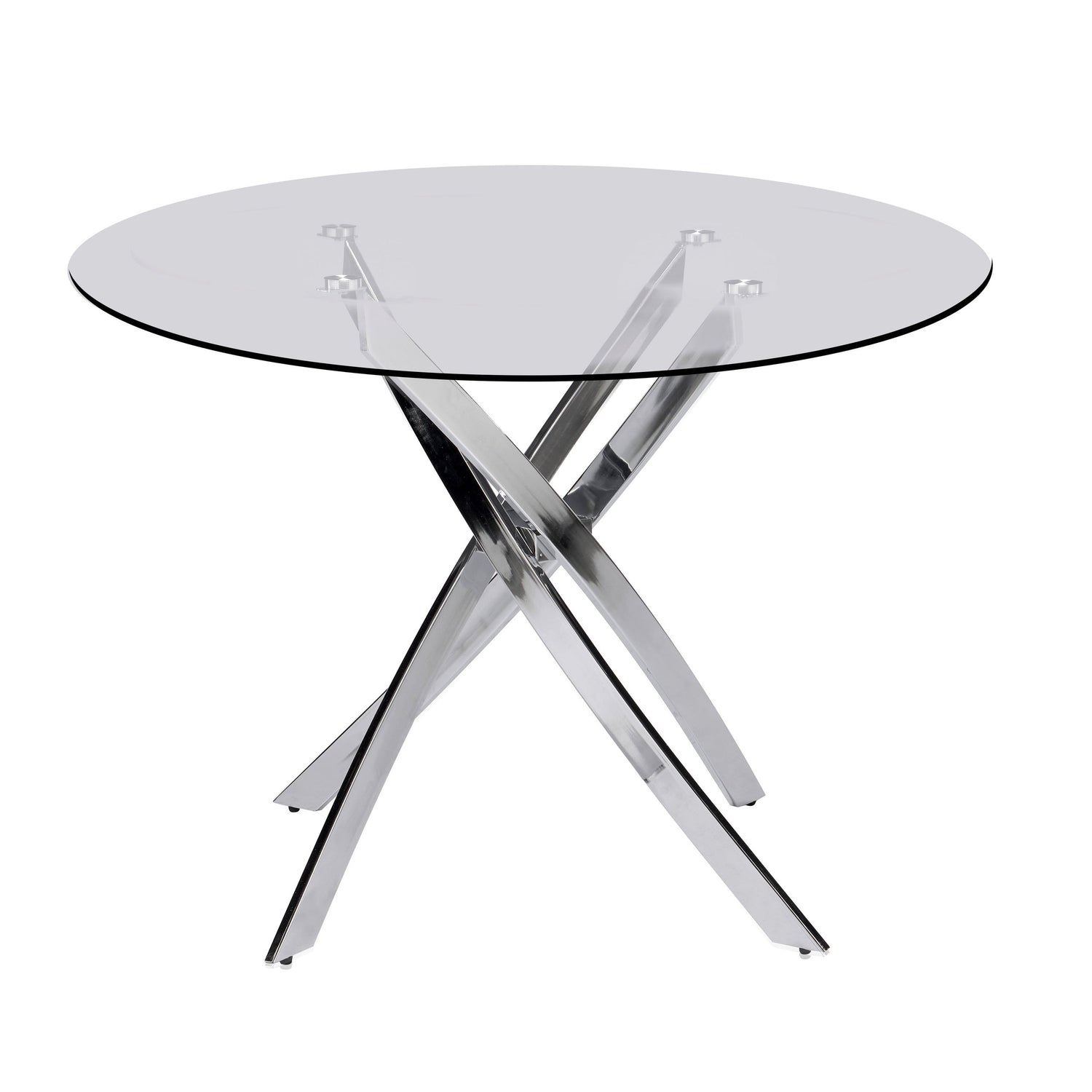 D107 - Gray - Glass Table + 4 Chairs - D107 Gray Dining Set