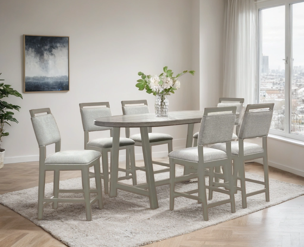 D2500 Counter Height Table + 6 Chair Set - D2500
