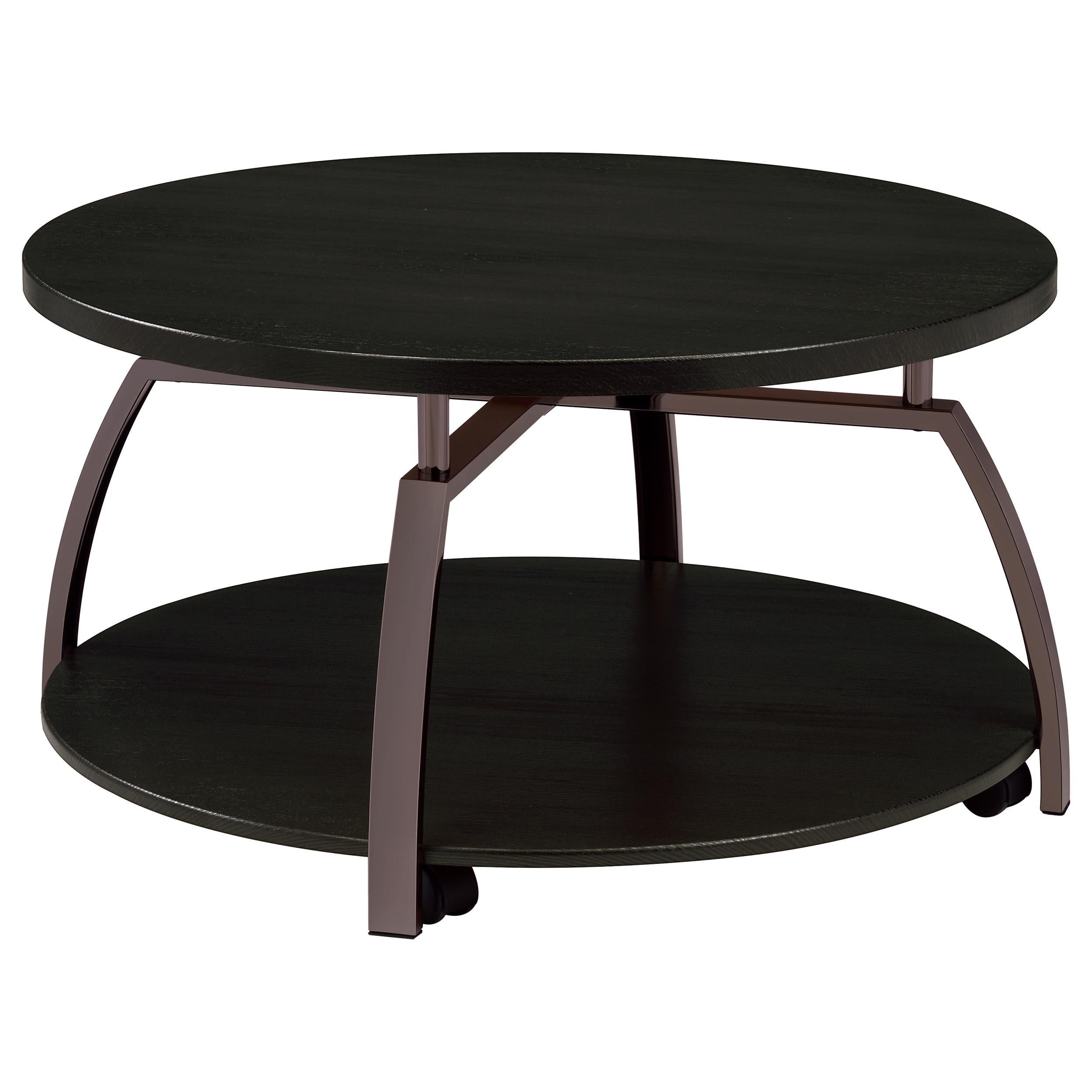 Dacre 2-piece Round Coffee and End Table Set Dark Charcoal - 722208-S2