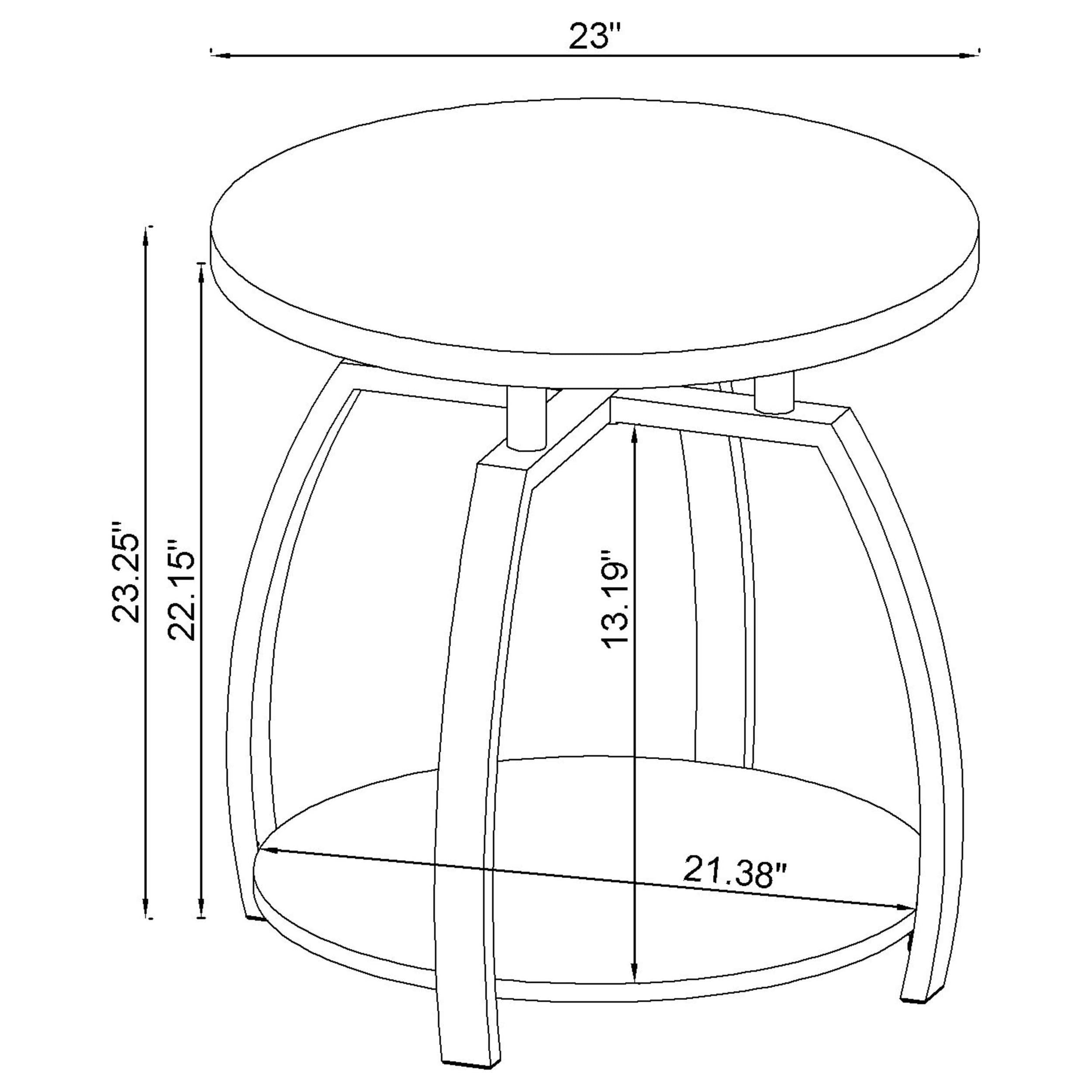 Dacre 3-piece Round Coffee and End Table Set Dark Charcoal - 722208-S3