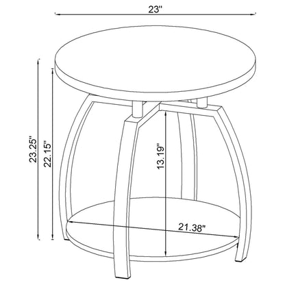 Dacre 3-piece Round Coffee and End Table Set Dark Charcoal - 722208-S3