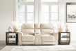 Dahlmoore Almond Power Reclining Loveseat with Console - U1320096